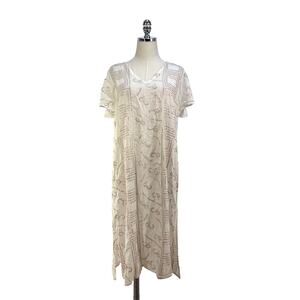 Oliphant White Shift Dress Gold Sequin & Tassels